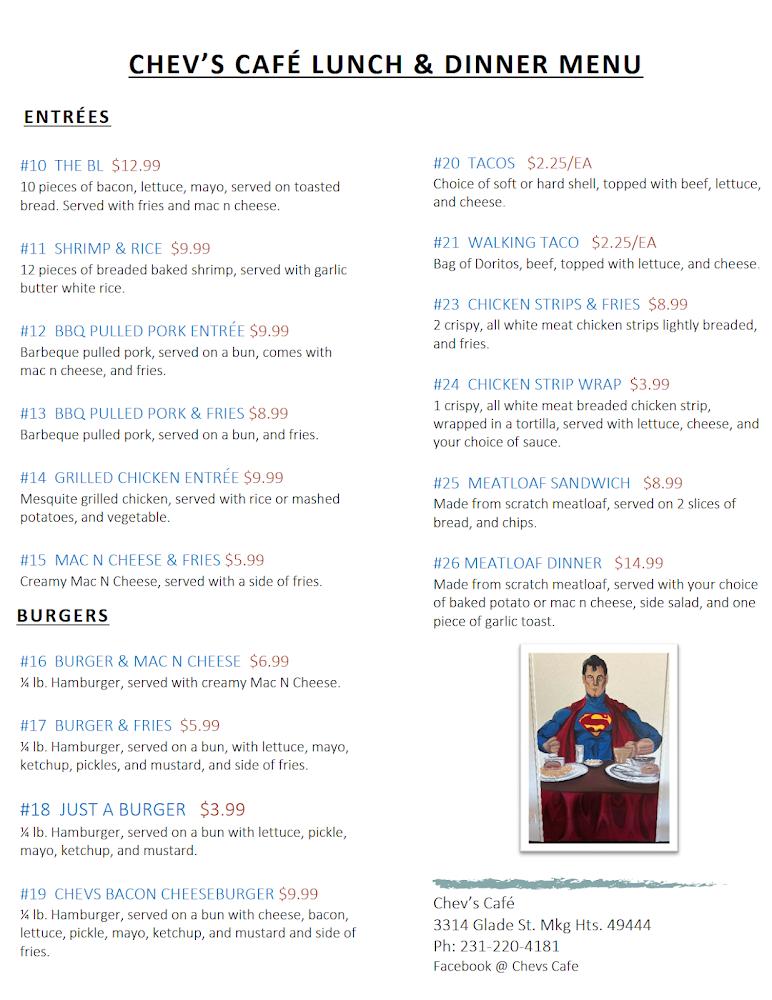 Chevs Cafe Menu image 2
